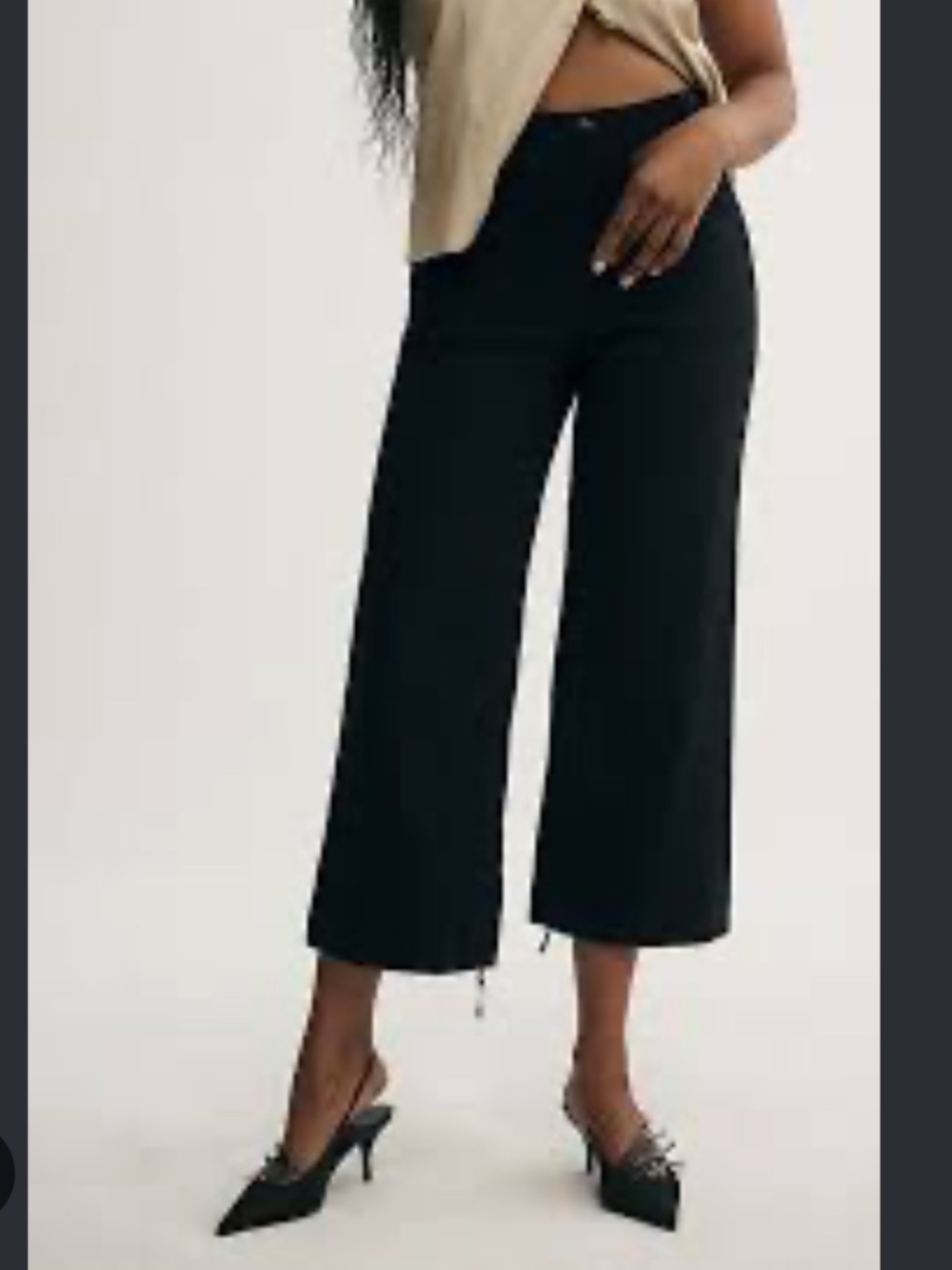 Anthropologie Maeve Colette Black Wide-Leg Crop Pants 26